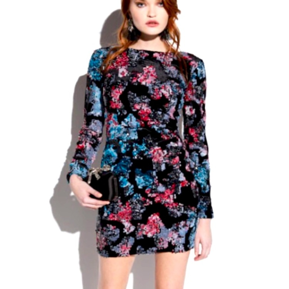 Dress the Population Multicolor Floral Mini Dress